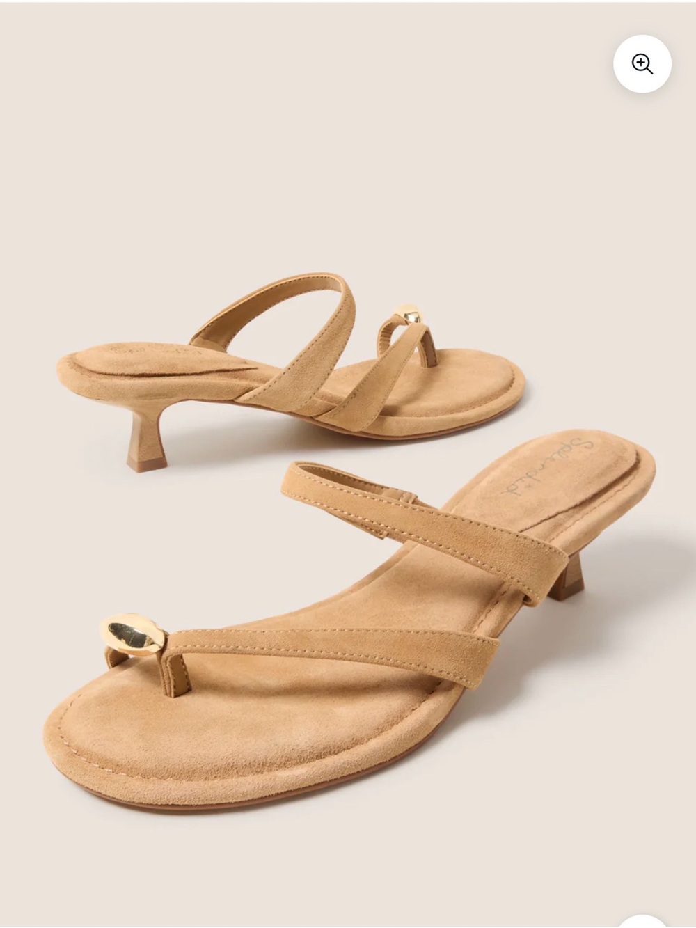 Splendid “Hazel” Beige Suede Double-Strap Sandal